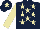 Silk - Dark blue, beige stars, sleeves and star on cap