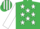 Silk - EMERALD GREEN, white stars, white sleeves, striped cap