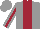 Silk - Grey, maroon stripe, maroon stripe on sleeves