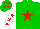 Silk - Big-green body, red star, white arms, red stars, big-green cap, red stars