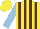Silk - Yellow & brown stripes, light blue sleeves, yellow cap