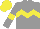 Silk - Gray, yellow chevron hoop, yellow armbands, yellow cap