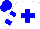 Silk - White, blue cross, white arms, blue hooped, blue cap