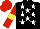 Silk - Black, white stars, red sleeves, yellow armbands, red cap