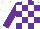 Silk - White and purple checks, purple sleeves, white cap