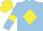 Silk - Light blue body, yellow diamond, light blue arms, yellow armlets, yellow cap