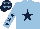 Silk - Light blue, dark blue star, light blue sleeves, dark blue stars, dark blue cap, light blue stars