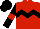 Silk - Red, black chevron hoop, black sleeves, red armbands, black cap