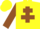 Silk - Yellow, Brown Cross of Lorraine and sleeves