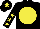 Silk - Black, yellow disc, black sleeves, yellow stars, black cap, yellow star