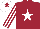Silk - Maroon, white star, white and maroon striped sleeves, white cap, maroon star