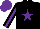 Silk - Black, purple star, purple stripe on sleeves, purple cap
