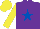 Silk - Purple, royal blue star, yellow sleeves & cap