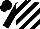 Silk - Black and white diagonal stripes, black sleeves, black cap