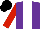 Silk - Purple, white stripe, red sleeves, black cap