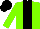 Silk - Dayglo green, black stripe, dayglo green sleeves, black cap