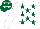 Silk - White, dark green stars, dark green cap, white stars