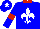Silk - Blue, white fleur-de-lys, blue sleeves, red armlets and collar, blue cap, white star