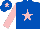 Silk - Royal blue, pink star & sleeves, pink star on cap