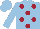 Silk - Light blue, maroon spots