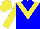 Silk - blue, yellow chevron, yellow sleeves, yellow cap