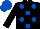 Silk - black, royal blue spots, royal blue cap