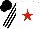 Silk - white, red star, white sleeves, black stripes, black cap