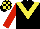 Silk - Black, yellow chevron, red sleeves, black and yellow check cap