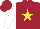 Silk - Maroon, yellow star, white sleeves, maroon cap