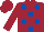 Silk - Maroon, royal blue spots