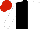 Silk - Black & white halved, white sleeves, red cap
