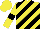 Silk - yellow, black diagonal stripes, yellow sleeves, black armlets, yellow cap