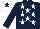 Silk - Dark blue, white stars, white cap, dark blue star