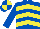 Silk - Royal blue, yellow chevrons, quartered cap