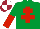 Silk - Emerald green, red cross of lorraine, halved sleeves, maroon and white quartered cap