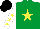 Silk - Emerald green, yellow star, white sleeves, yellow stars, black cap