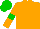 Silk - Orange, orange arms, green armlets, green cap