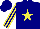 Silk - navy, yellow star, yellow stripes on sleeves
