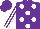 Silk - purple, white spots, white stripes on sleeves
