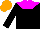 Silk - Black, magenta  yoke, orange cap