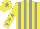 Silk - Yellow and grey stripes, yellow sleeves, grey stars, yellow cap, grey star