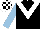 Silk - Black, white chevron, light blue sleeves, white and black check cap