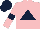 Silk - Pink, dark blue triangle, armlet and cap