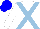Silk - White, light blue crossbelts, blue cap