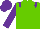 Silk - light green, purple epaulets, purple arms, purple cap