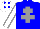 Silk - Blue body, grey cross of lorraine, white arms, grey seams, white cap, blue diamonds