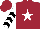 Silk - Maroon, white star, white and black chevrons on sleeves