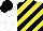 Silk - yellow and black diagonal stripes, white sleeves, black cap