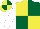 Silk - Yellow, dark green quarters, dark green armband on white sleeves, yellow and dark green quartered cap