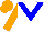Silk - White body, blue chevron, orange arms, orange cap